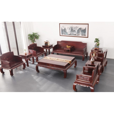 A0502苏式檀雕沙发  巴里黄檀