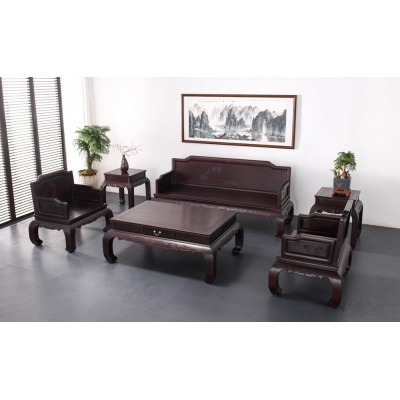 A0515-苏式檀雕沙发-染料紫檀