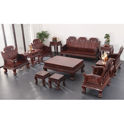 A0402凤凰如意沙发 巴里黄檀