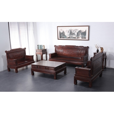 A0621 诗情画意沙发223 柬埔寨酸枝