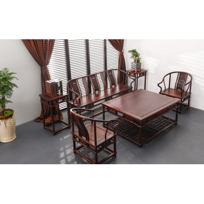 A1701-圈椅沙发-大红酸枝