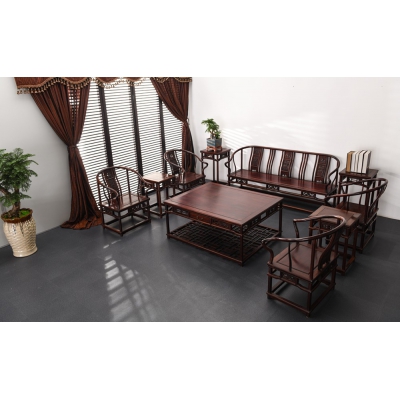 A1701-圈椅沙发-大红酸枝