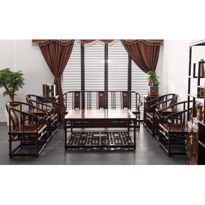 A1701-圈椅沙发-大红酸枝