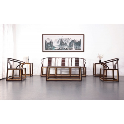 A2121+14 新圈椅沙发 柬酸+金丝楠