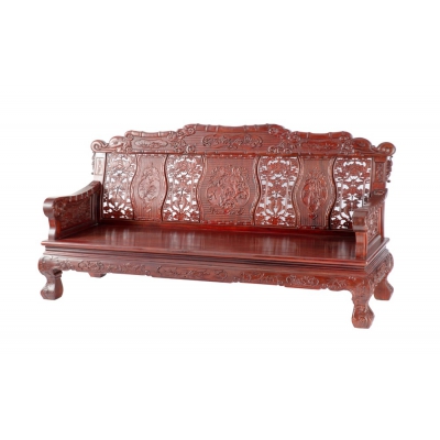 A2521 竹节沙发 柬埔寨酸枝 6件