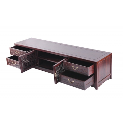 B0715 万字纹电视柜 染料紫檀