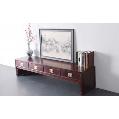 B3115 卷书脚电视柜 染料紫檀