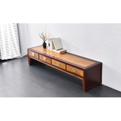 B3121+14-卷书腿电视柜-柬埔寨酸枝+金丝楠