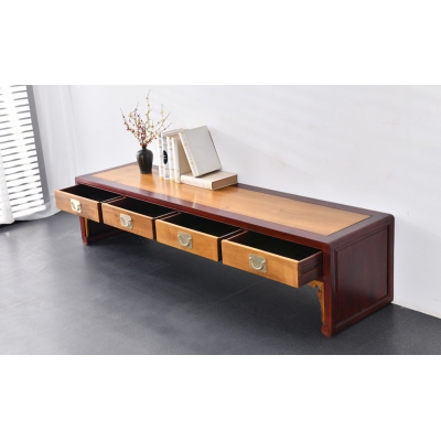 B3121+14-卷书腿电视柜-柬埔寨酸枝+金丝楠