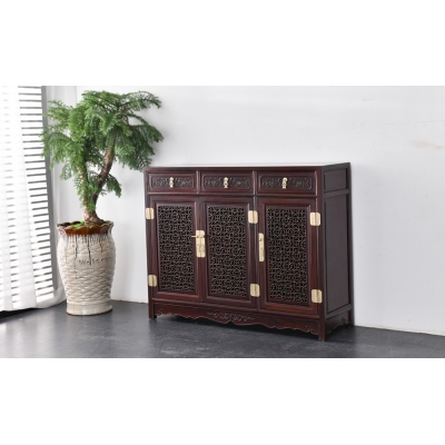 Q0415 三门鞋柜 染料紫檀