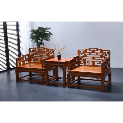 HK0203 福寿太师椅 缅甸花梨