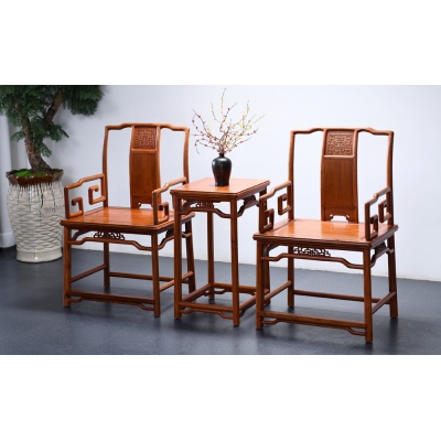 K0203-苏式南官帽椅带几-缅花