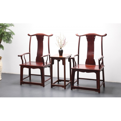 K2402-四出头官帽椅带几-巴里黄檀