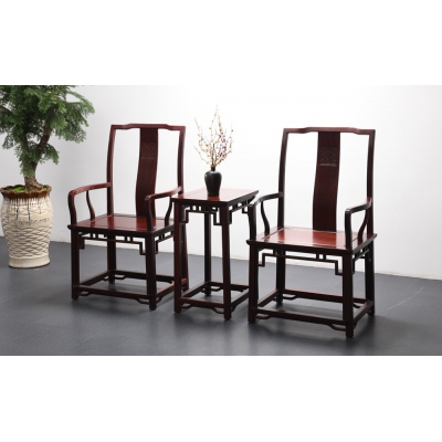 K2616-夔纹扶手官帽椅-黑酸枝