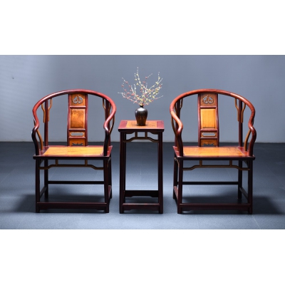 K2302+14-圈椅带几--巴里黄檀+金丝楠