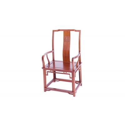 K2603 夔纹扶手官帽椅带几 缅甸花梨