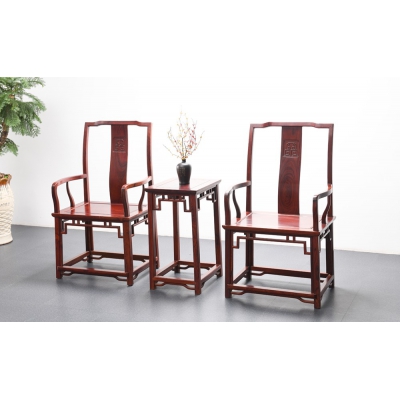 K5302-回纹扶手官帽椅-巴里黄檀