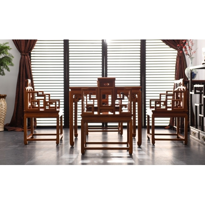 E2503 方桌带椅 缅花