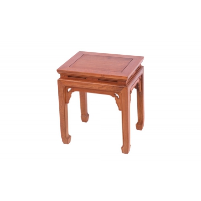 E1503-马蹄足方桌带凳-缅花