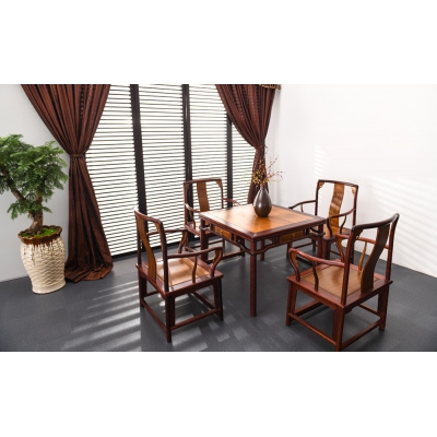 H3902+14 休闲方桌 巴里黄檀+金丝楠