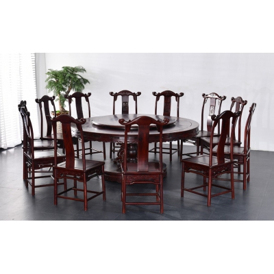 E0321 1.8M圆餐桌 柬埔寨酸枝