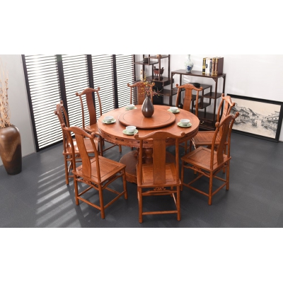 E1403 1.38M圆桌带椅 缅花