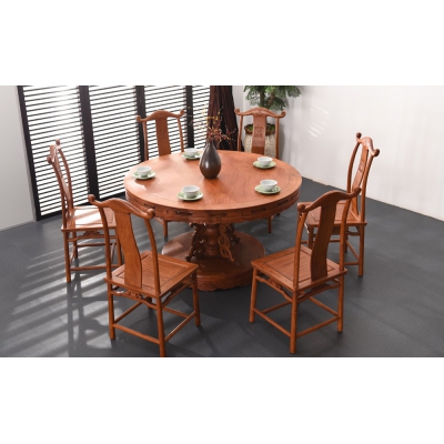 E1303-1.28M圆桌带椅-缅花