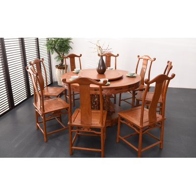 E1403 1.38M圆桌带椅 缅花