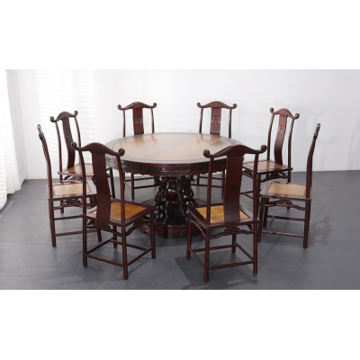 E1421+14 1.38M圆餐桌带椅 柬酸+金丝楠