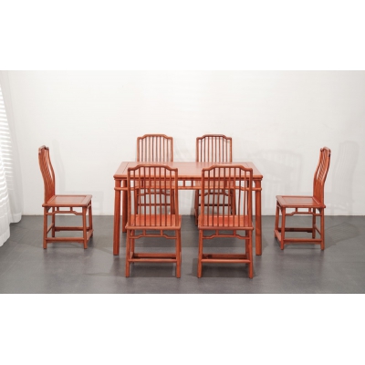 E0103 梳背椅餐桌 缅花