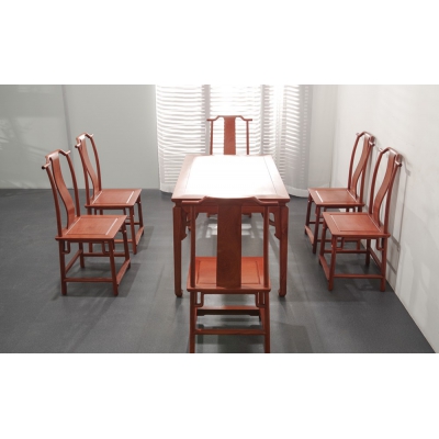 E0403 新明式霸王枨餐桌 缅花