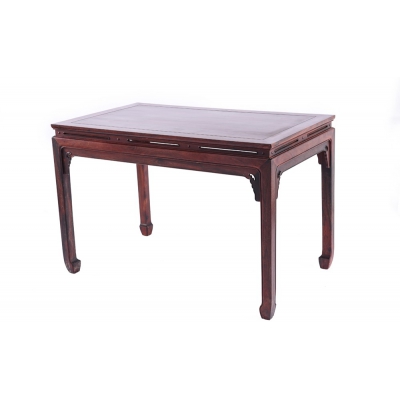 E0815 马蹄足长方桌 染料紫檀