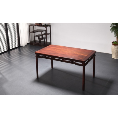 E2301-马蹄足餐桌带椅-大红酸枝