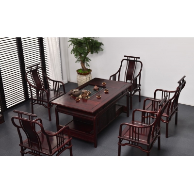 H8202 汉宫椅带柜茶台 巴里黄檀