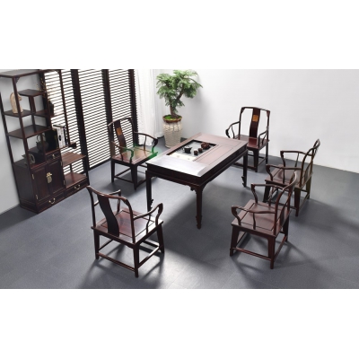 H0115 如意腿茶台 染料紫檀