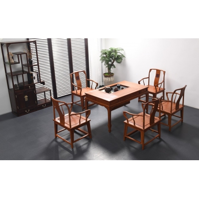 H0103 如意腿茶台 缅甸花梨