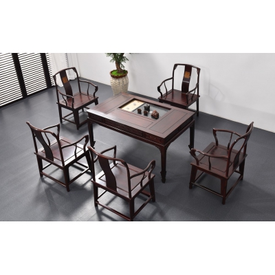 H0115 如意腿茶台 染料紫檀