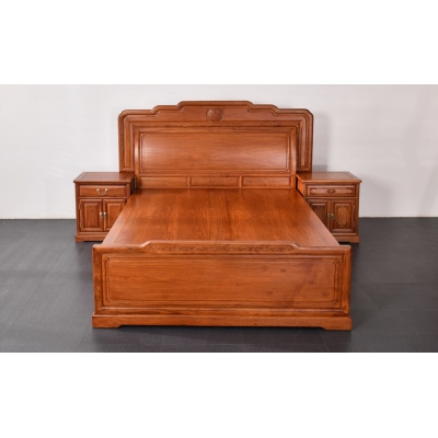 L0303 1.5M万事如意大床 缅甸花梨