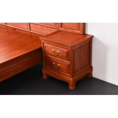 L2103 素面扇形大床 缅甸花梨