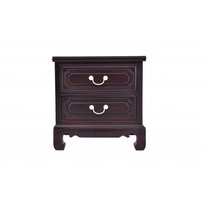 L4215  檀雕花鸟大床（素面） 染料紫檀