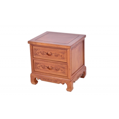 L4203 檀雕花鸟大床（雕花） 缅甸花梨