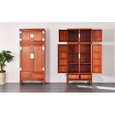 M1203 素面顶箱衣柜 缅甸花梨