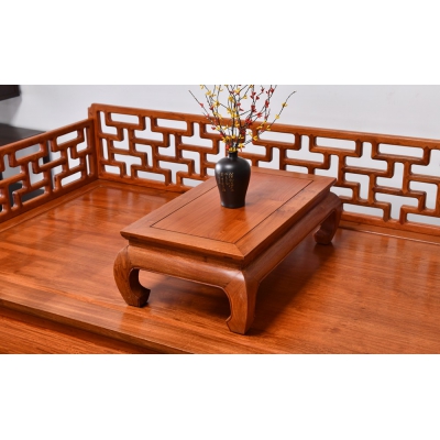 N0803-万字纹罗汉床-缅甸花梨