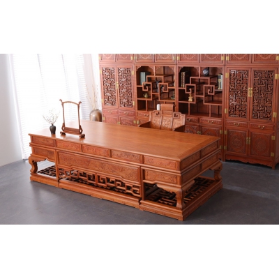 I0903-3M大写字台2 缅甸花梨