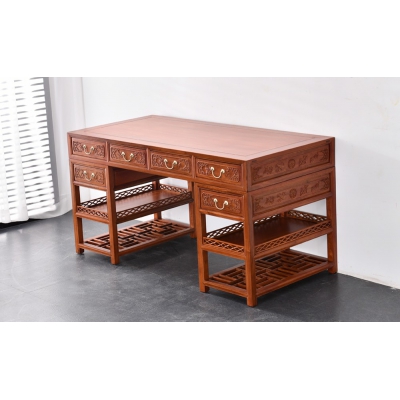 I0703 八宝写字台 缅甸花梨