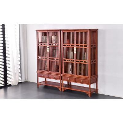 G0403 双层梳条圆角柜 缅甸花梨