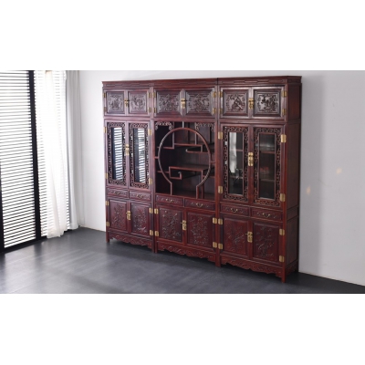 J1102 顶箱博古书柜 巴里黄檀