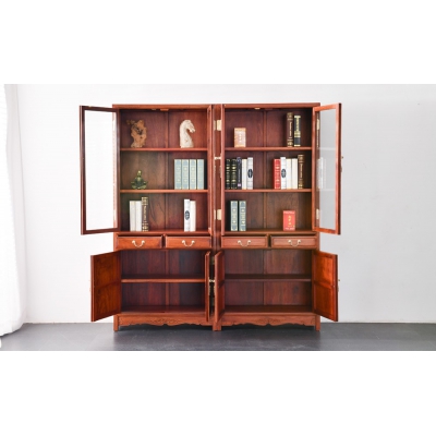 J1603 二抽四门书柜 缅甸花梨