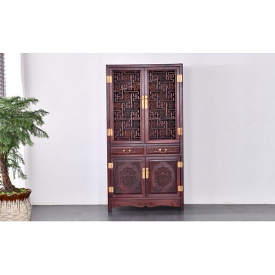 J1302 万字纹博古书柜 巴里黄檀