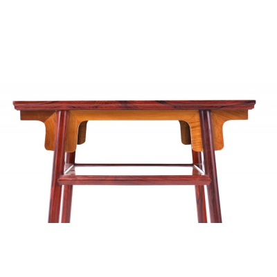 F2302+14 带屉板平头案 花枝+金丝楠